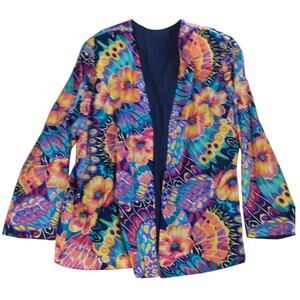 VTG NWT S.G. Sport 2X 22W 24W Floral Abstract Blazer Jacket Made USA Polyester